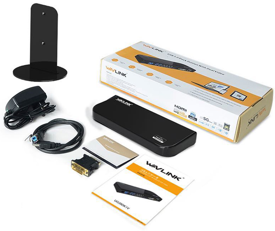 Wavlink USB 3.0 Universal Laptop Docking Station WL-UG39DK1V-C-BL-US